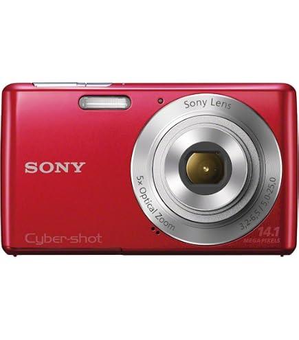 Sony DSC-W380 Cyber-shot Digital Camera - Red (14.1 MP, 5x Optical
